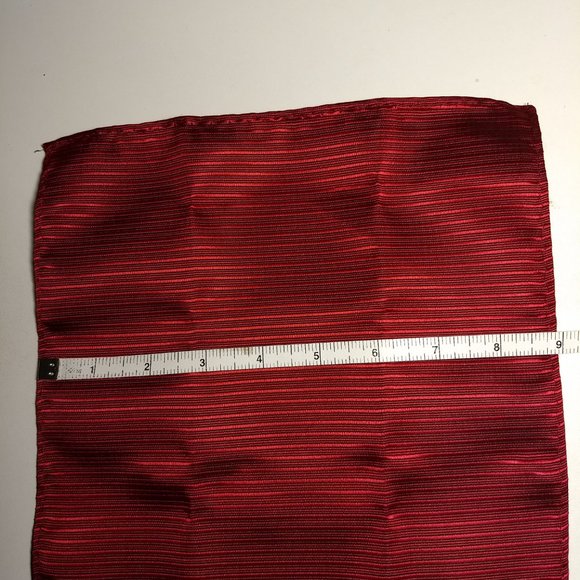 NWT red silk cuff links pocket square gift set - Picture 4 of 10